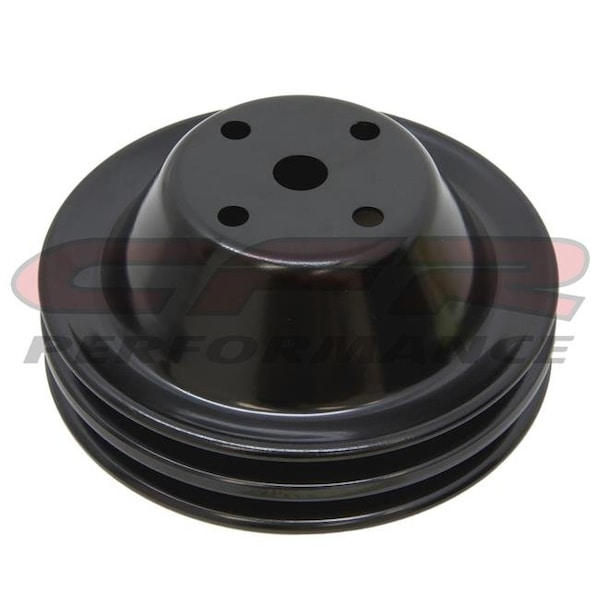 Cfr Performance CFR HZ-9605-PBK 1969-85 Chevy Small Block Black Steel Water Pump Pulley - Long 2 Groove HZ-9605-PBK - main
